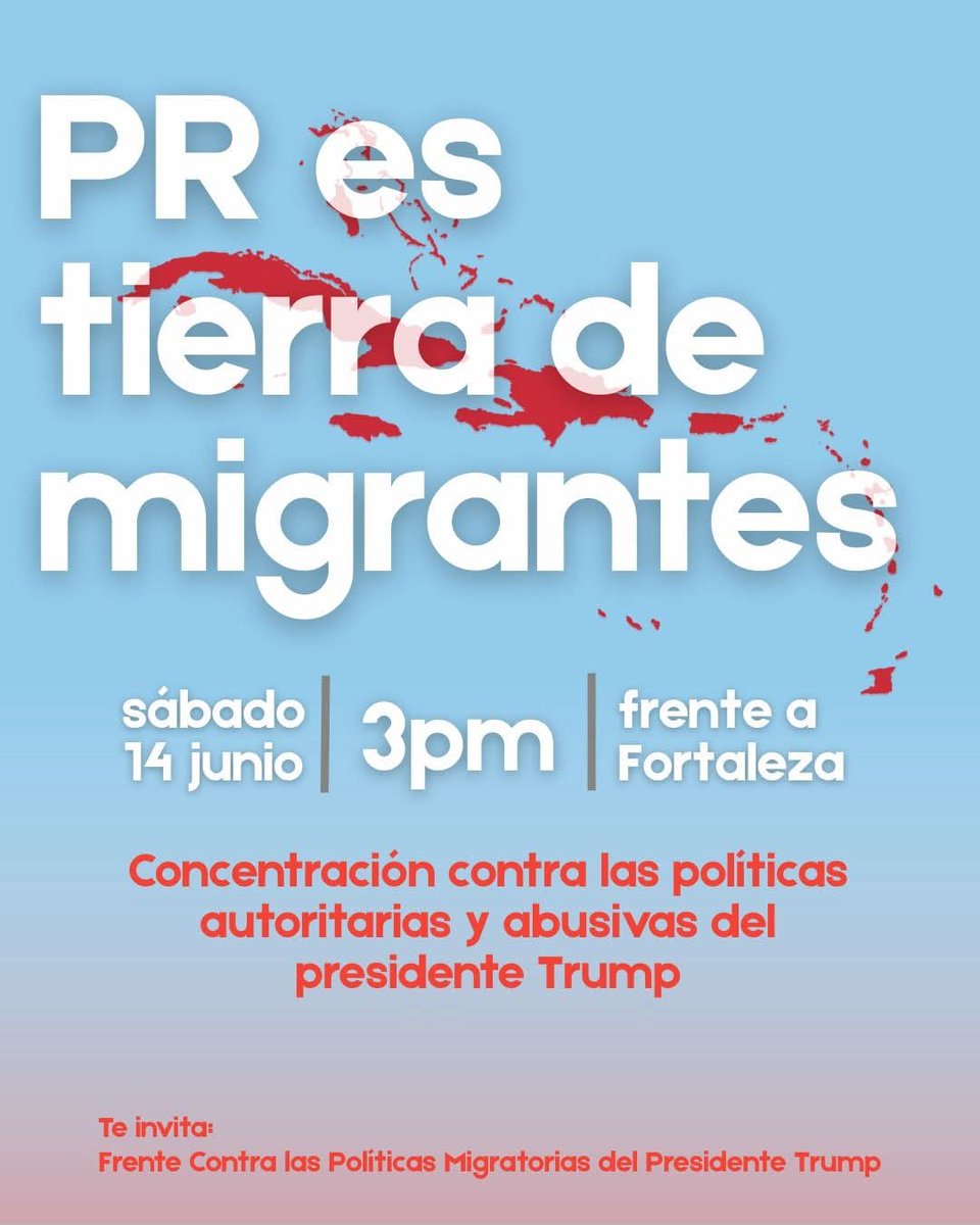 Es momento de demostrar solidaridad a la comunidad migrante con la que hemos convivido a través de la historia de nuestro País y el Caribe.

Este sábado, únete a la concentración y exige junto a nosotras el cese de la criminalización y encarcelamiento de las personas migrantes,