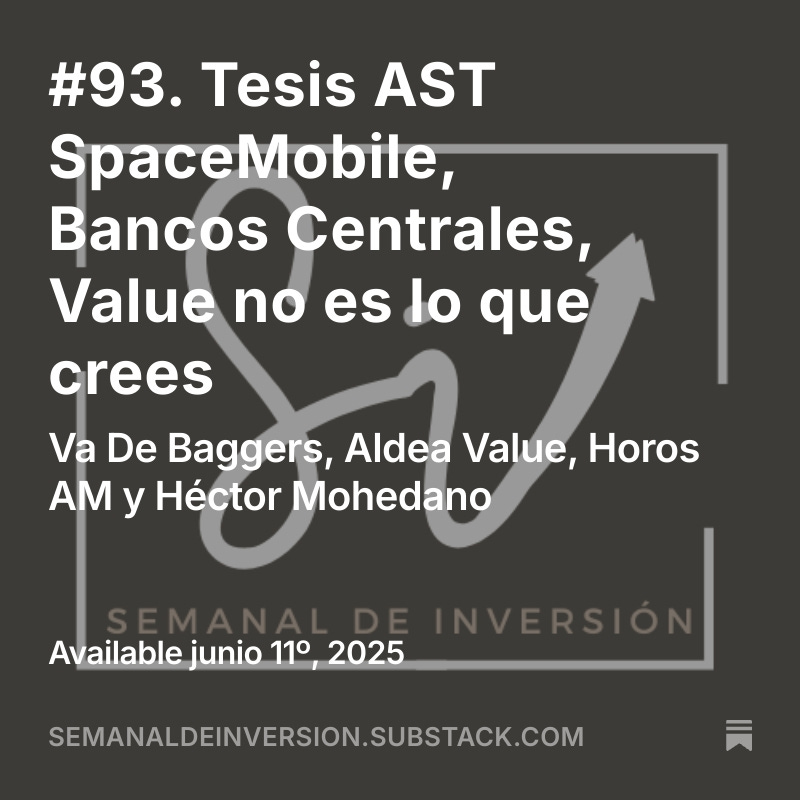Semanal de Inversión #93 con publicaciones (link en bio)
<a href="/Vadebaggers/">Va De Baggers</a> 
<a href="/AldeaValue/">Aldea Value</a> 
<a href="/HMohedano_/">Héctor Mohedano</a> 
<a href="/horosfunds/">Horos Asset Management</a> 
<a href="/ResGloStocks/">Researching Global Stocks</a> 
<a href="/CipresMomentum/">SrCiprés</a> 
<a href="/mfncrisbarros/">Cristian Barros</a> 
<a href="/Gekko_TheGreat/">GKC Research</a> 
<a href="/Finanzasybolsa/">Tus Finanzas Personales</a> 
<a href="/ValueInvestingS/">Paco Lodeiro Amado</a> 
<a href="/GaliciaInvestor/">Galician Investor Quality Research</a> 
<a href="/CocoaBeansPod/">Cocoa Beans Podcast</a> 
<a href="/LauraGuzmanV/">Laura Guzman🎙️</a> 
<a href="/JRuizRuiz/">Javier Ruiz, CFA</a>