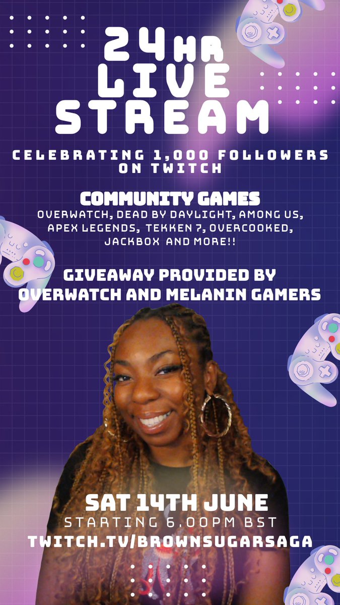 It's timeeee🔥🔥🔥 My first 24hr stream!!

I'll be playing Dead Space, The Walking Dead and more!!

Come hang out, chat, and celebrate with me!
Happening this Saturday at 6pm BST

Hope to see you there! 🥰🥰