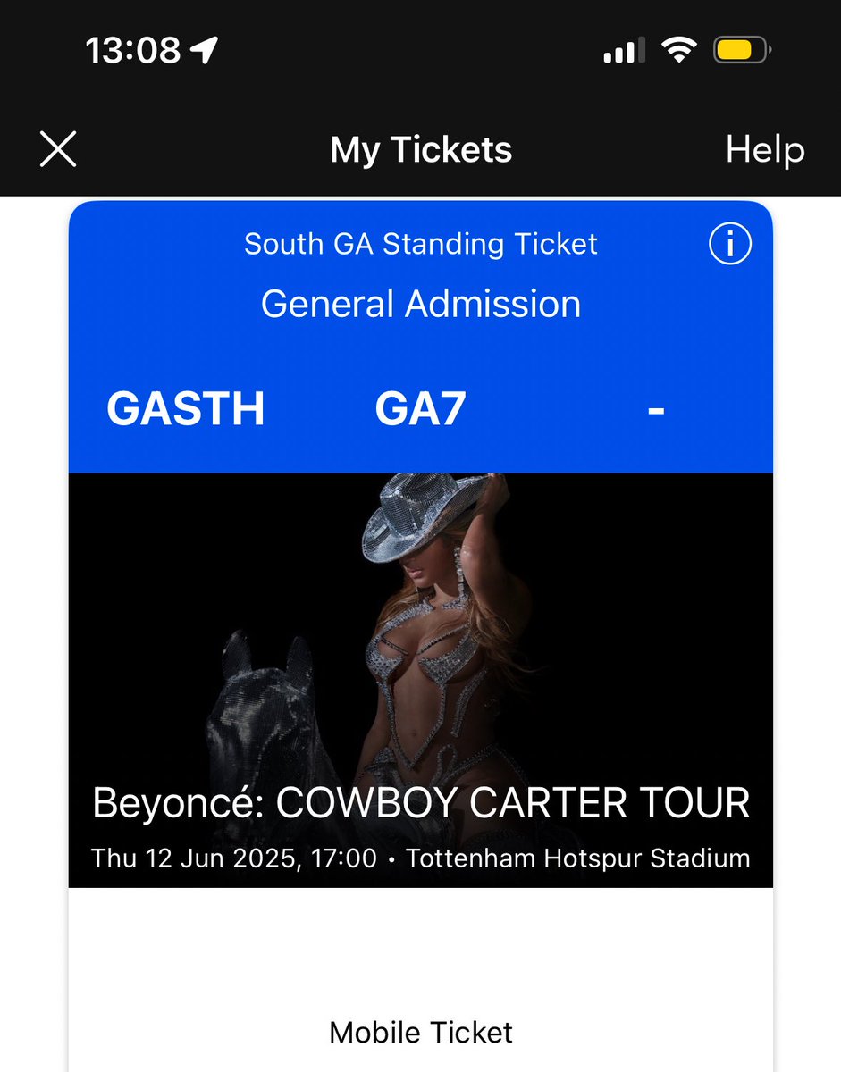 teethababydoll's tweet photo. Selling a south GA standing Beyoncé ticket for £230 pounds if anyone cares 😩 https://t.co/H3NGwbLEK5