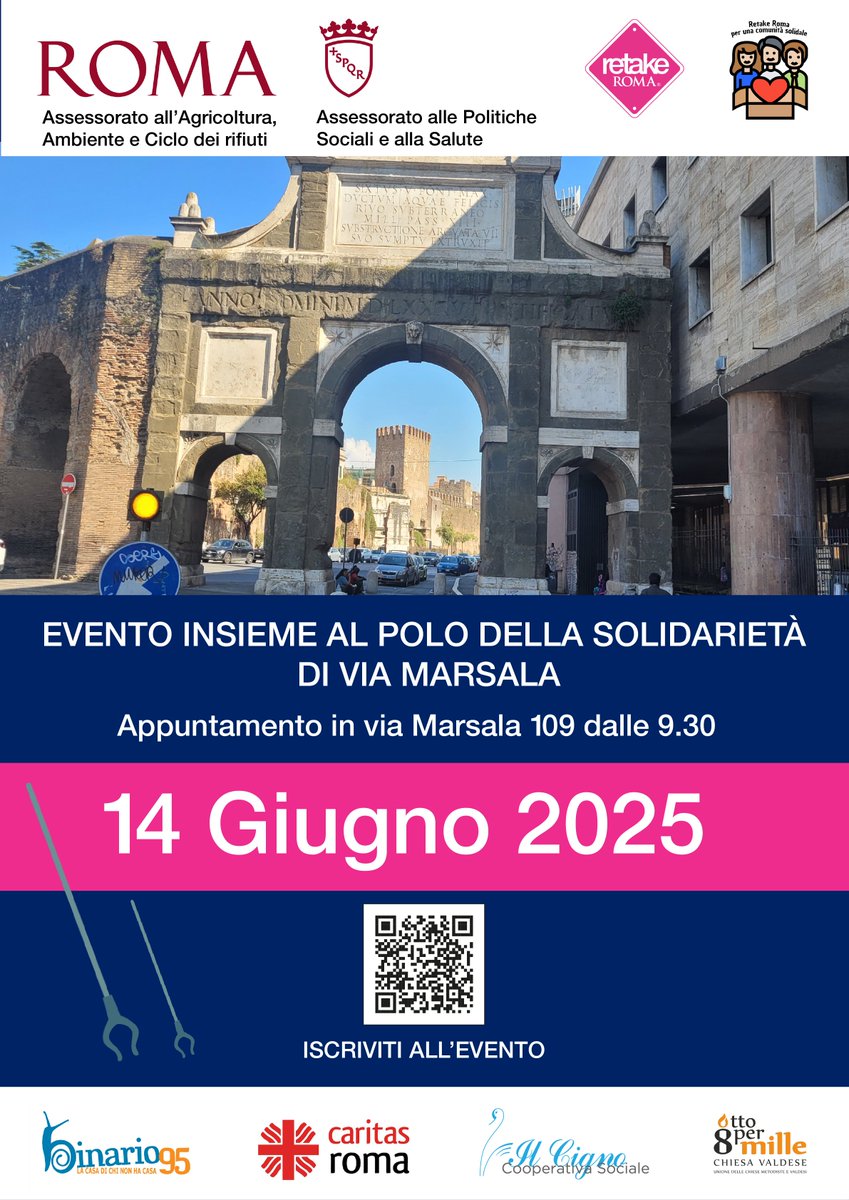 Ti aspettiamo il 14 giugno per l'evento finale di risanamento della zona, promosso congiuntamente da #RetakeRoma e #RomaCapitale. L’iniziativa rappresenta il coronamento dell’attività sviluppata nell’ambito del progetto finanziato da #8permillevaldese

#volontariato