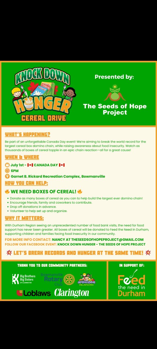 Terry Johnston (@ckdoterry) on Twitter photo Nancy LeBlanc from The Seeds of Hope Project joins <a href="/CKDOTerry/">Terry Johnston</a> LIVE on <a href="/CKDOradio/">CKDO</a> to talk about the Knock Down Hunger Cereal Drive on Canada Day to break a World Record & more importantly load up the shelves at <a href="/FTNDfightshungr/">FeedTheNeedinDurham</a>
soundcloud.com/user-212069307…
durhamradionews.com/archives/198444 Nancy LeBlanc from The Seeds of Hope Project joins <a href="/CKDOTerry/">Terry Johnston</a> LIVE on <a href="/CKDOradio/">CKDO</a> to talk about the Knock Down Hunger Cereal Drive on Canada Day to break a World Record & more importantly load up the shelves at <a href="/FTNDfightshungr/">FeedTheNeedinDurham</a>
soundcloud.com/user-212069307…
durhamradionews.com/archives/198444
