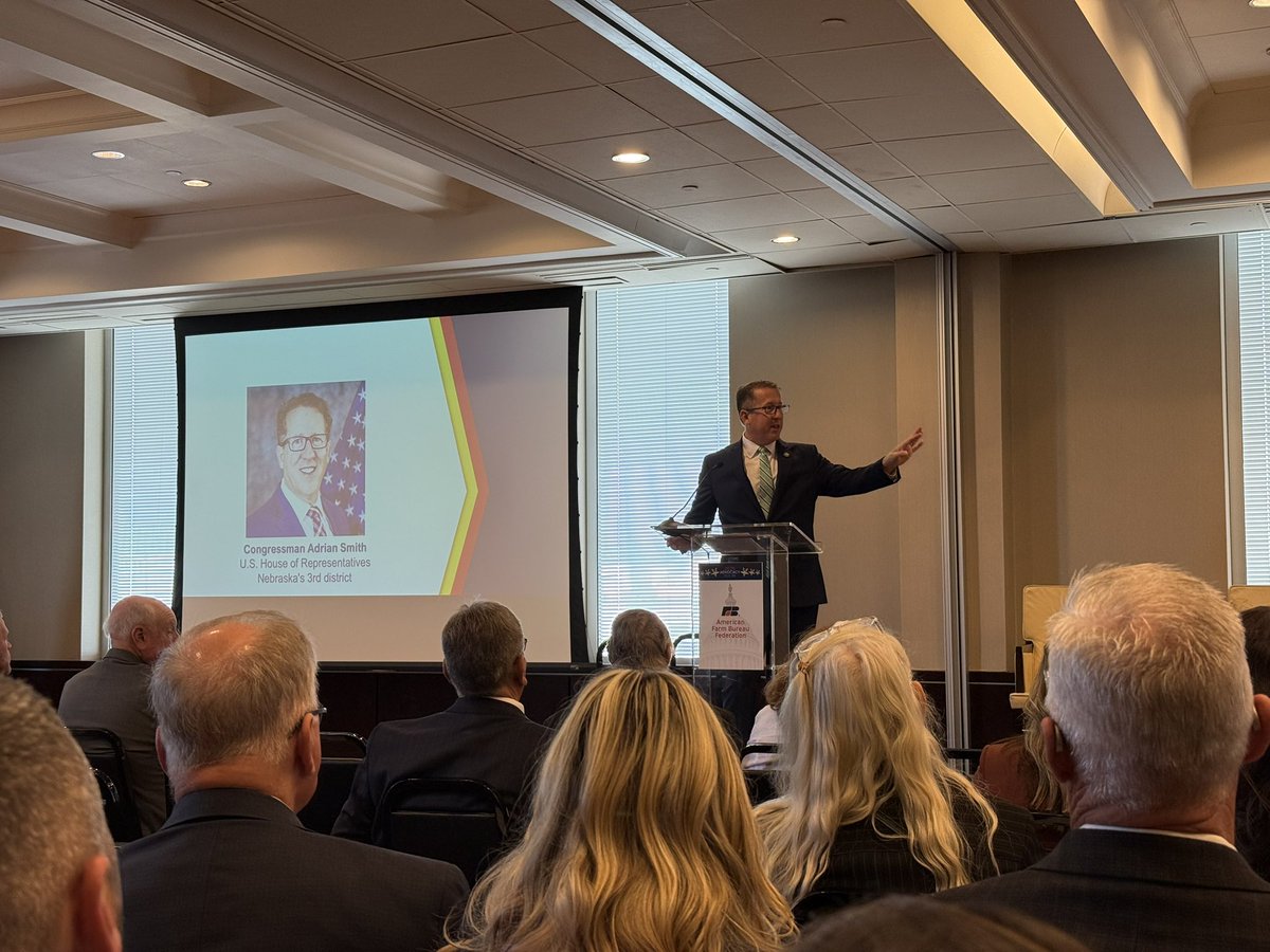 Great to hear from <a href="/RepAdrianSmith/">Rep. Adrian Smith</a> of the great State of Nebraska here in DC today, as members of <a href="/FarmBureau/">American Farm Bureau</a> gather on Capitol Hill to advocate for America’s farmers and ranchers.