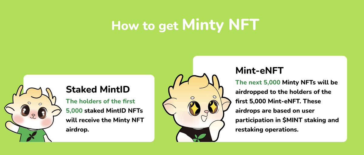 ✨Dream of Minty's lucky magic? 

🟢Restake $MINT at mintpool.mintchain.io to unlock ETH rewards + your exclusive Minty NFT🦌

🌳Dive into their enchanted journey now!