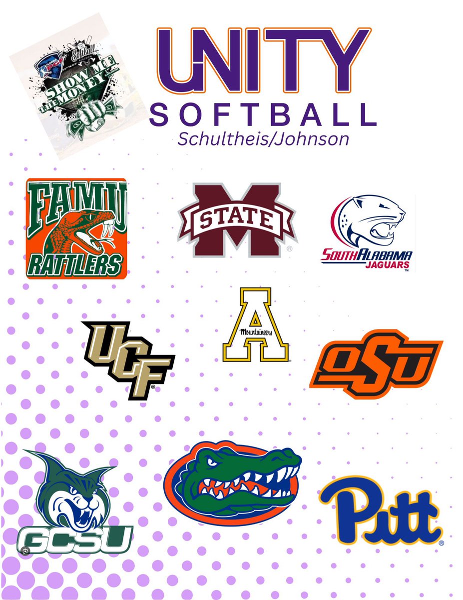 Unity 14u Schultheis/Johnson (@unityschultheis) on Twitter photo Thanks to all the schools that checked out our young ladies at Show Me The Money!
Next up Super Grand
<a href="/GatorsSB/">Gators Softball</a> <a href="/HailStateSB/">Mississippi State Softball</a> <a href="/AppStateSB/">App State Softball</a> <a href="/cowgirlsb/">OSU Cowgirl Softball</a> <a href="/UCF_Softball/">UCF Softball</a> <a href="/Pitt_SB/">Pitt Softball</a> <a href="/SouthAlabamaSB/">South Alabama Softball 🥎</a> <a href="/FAMU_Softball/">Florida A&M Softball 🥎</a> <a href="/GCSU_Softball/">GCSU_Softball</a> Thanks to all the schools that checked out our young ladies at Show Me The Money!
Next up Super Grand
<a href="/GatorsSB/">Gators Softball</a> <a href="/HailStateSB/">Mississippi State Softball</a> <a href="/AppStateSB/">App State Softball</a> <a href="/cowgirlsb/">OSU Cowgirl Softball</a> <a href="/UCF_Softball/">UCF Softball</a> <a href="/Pitt_SB/">Pitt Softball</a> <a href="/SouthAlabamaSB/">South Alabama Softball 🥎</a> <a href="/FAMU_Softball/">Florida A&M Softball 🥎</a> <a href="/GCSU_Softball/">GCSU_Softball</a>