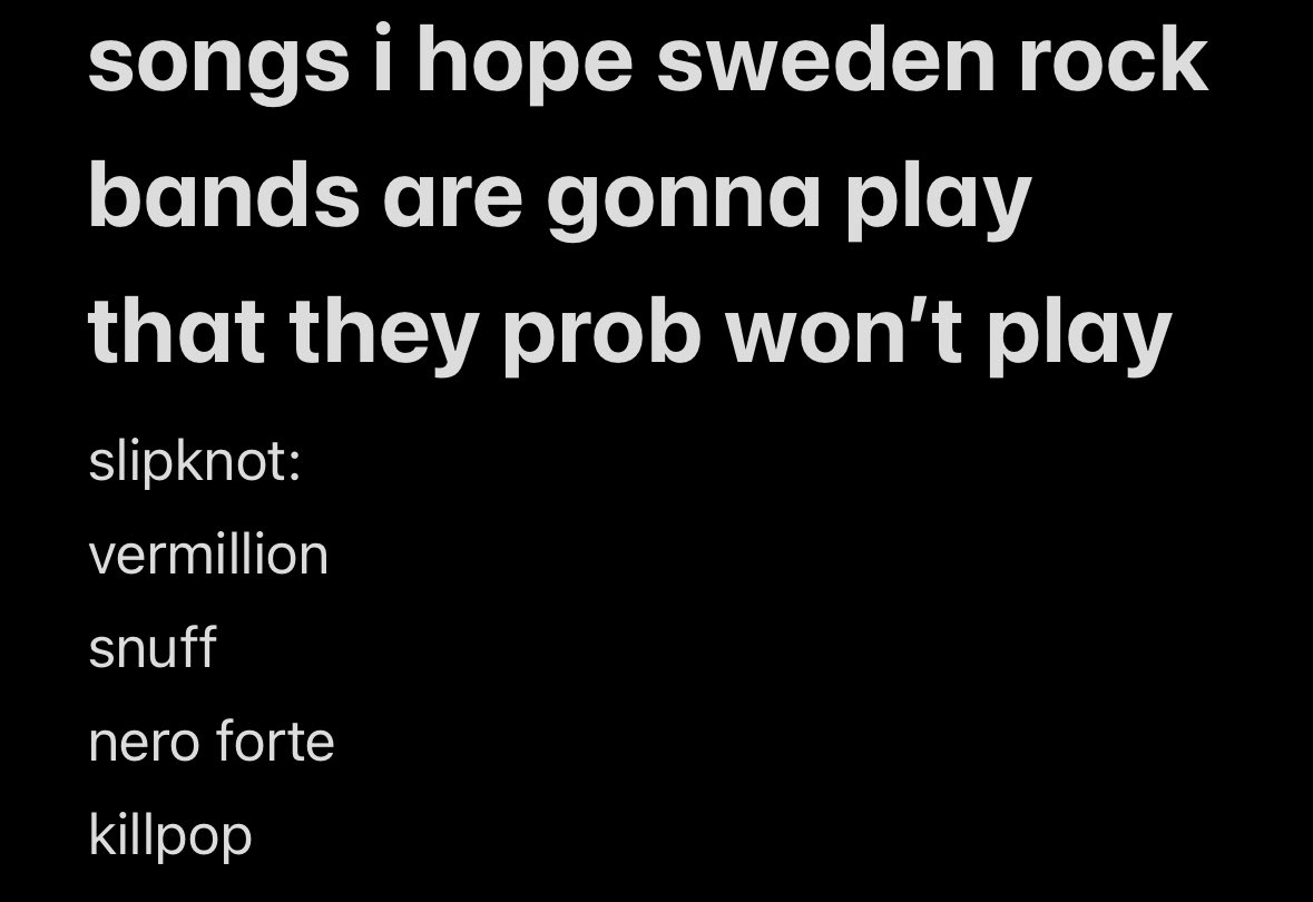 bals0m's tweet photo. still so happy slipknot played nero forte at sweden rock it’s one of my favorites but i was really sure they wouldn’t lmao https://t.co/jU16XqTOaV