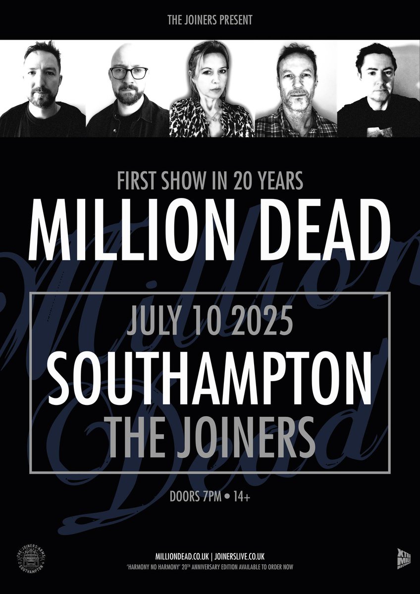 Stereoboard (@stereoboard) on Twitter photo NEW // Million Dead's (seemingly) final show was at <a href="/joinerslive/">The Joiners</a> on Sept 23, 2005... so it's only fair that their first show back should be there too, right?!
Yep, they'll be taking over the very same Southampton venue on Jul 10. Get tickets 10am Friday: tinyurl.com/mw69esmx NEW // Million Dead's (seemingly) final show was at <a href="/joinerslive/">The Joiners</a> on Sept 23, 2005... so it's only fair that their first show back should be there too, right?!
Yep, they'll be taking over the very same Southampton venue on Jul 10. Get tickets 10am Friday: tinyurl.com/mw69esmx