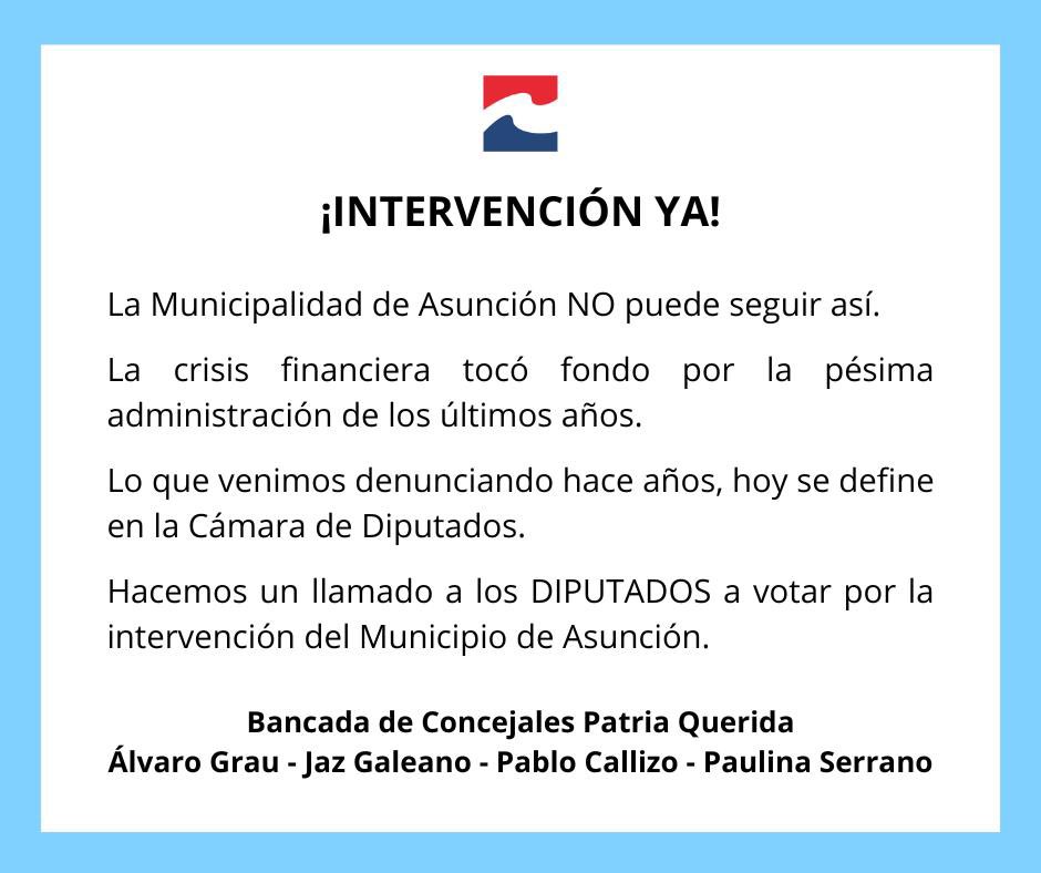 patriaquerida's tweet photo. Comunicado de la Bancada de Concejales de PQ 

Intervención de Asunción https://t.co/US8fd2vO5f