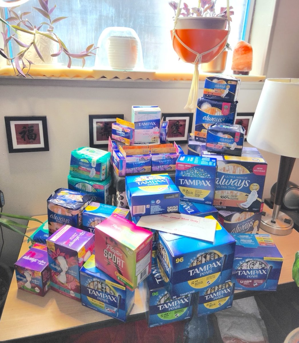 A heartfelt thank you to our friends at <a href="/UWCentralNB/">United Way Central NB</a>  and to everyone who contributed to their Menstrual May campaign!

Thanks to your generosity, we received an assortment of essential feminine hygiene products to support our clients. 

We are truly grateful.