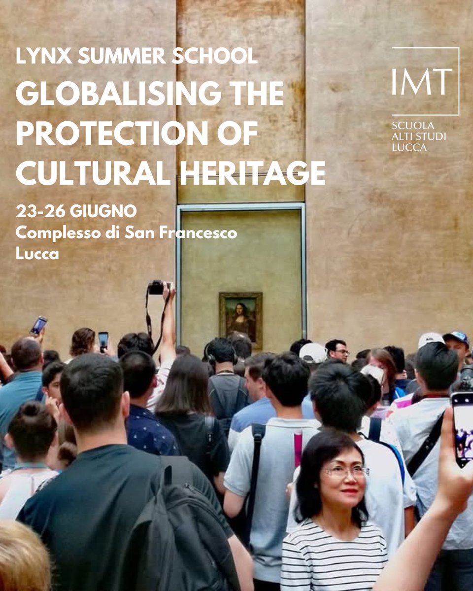 Scuola IMT Alti Studi Lucca (@imtlucca) on Twitter photo È tempo di Summer School. Dal 23 al 26 giugno, alla Scuola IMT, Globalising the Protection of Cultural Heritage, 4 giorni di approfondimento interdisciplinare sulla natura e il contenuto del diritto del patrimonio culturale nazionale, internazionale e globale. Con <a href="/lynxlucca/">Research Unit LYNX - IMT School</a> È tempo di Summer School. Dal 23 al 26 giugno, alla Scuola IMT, Globalising the Protection of Cultural Heritage, 4 giorni di approfondimento interdisciplinare sulla natura e il contenuto del diritto del patrimonio culturale nazionale, internazionale e globale. Con <a href="/lynxlucca/">Research Unit LYNX - IMT School</a>