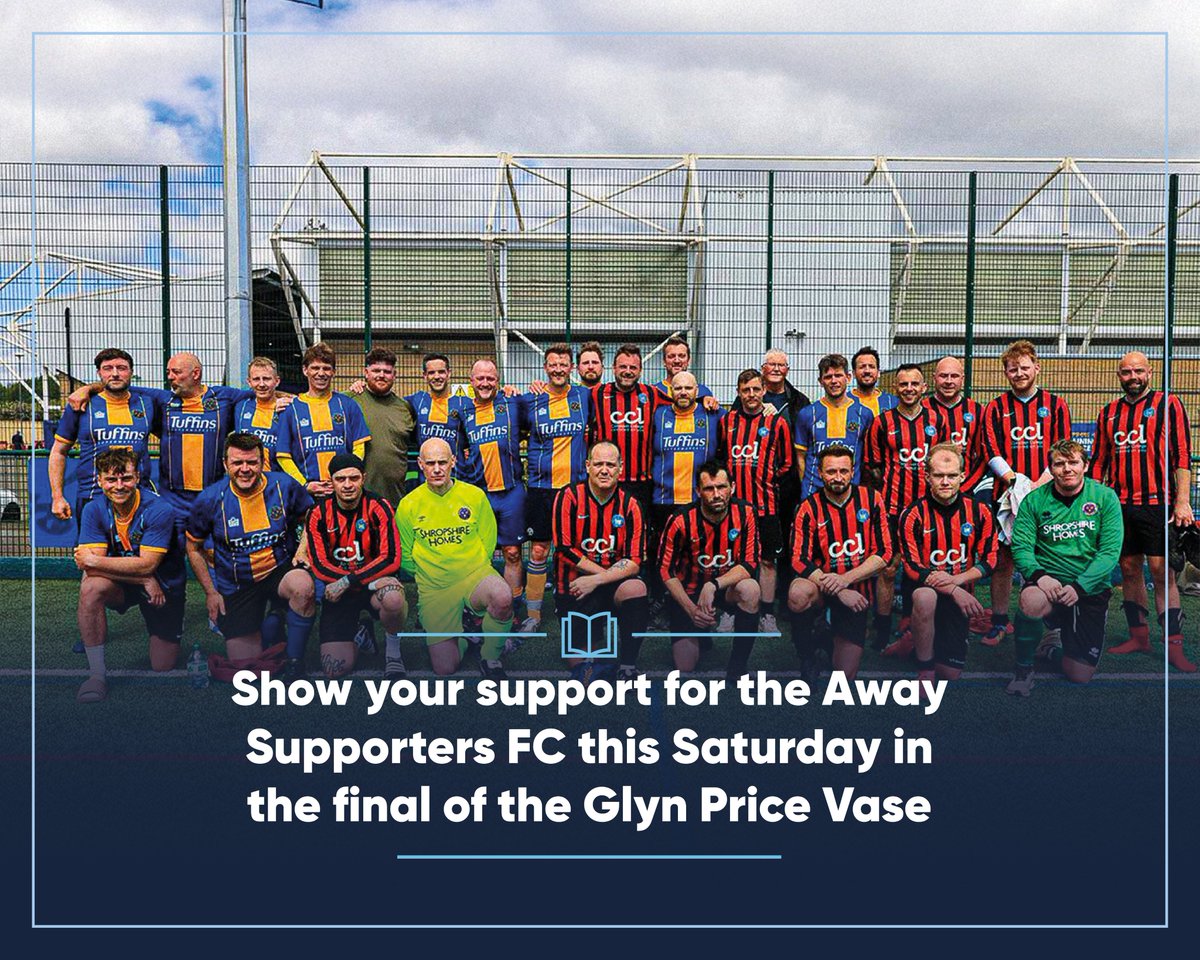 💙🧡 | This Saturday, Shrewsbury Town Away Supporters FC take on The Red Army FC in the final of the Glyn Price Vase, a tournament dedicated to passionate Town fan and ASFC’s very own, Glyn Price.

We encourage fans to show their support by heading to Nantwich Town FC for a