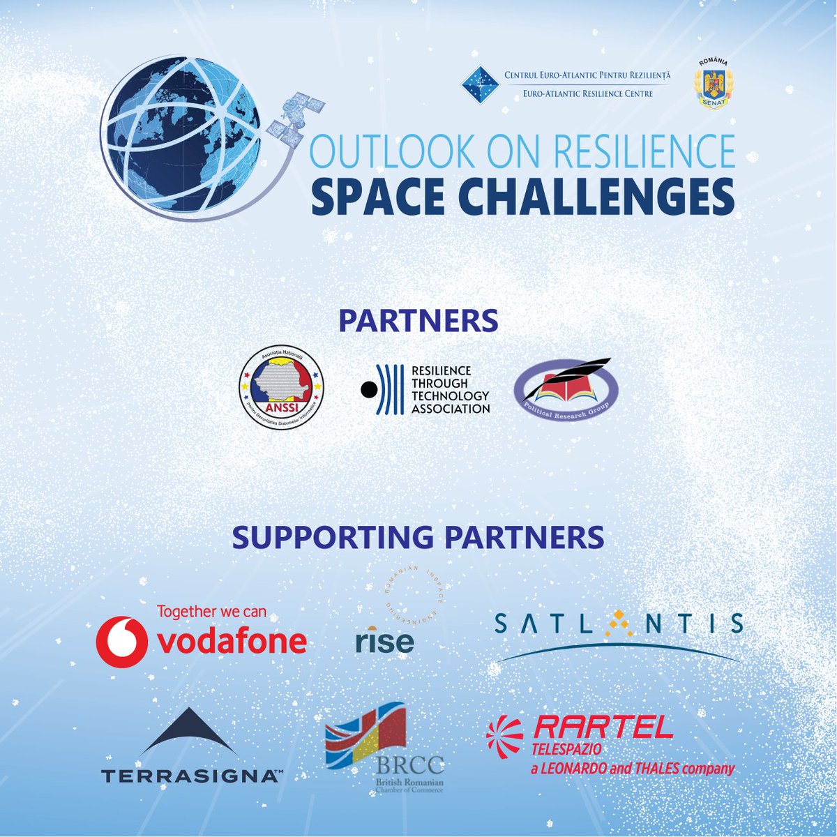 Tomorrow marks the start of the international conference "Outlook on Resilience: Space challenges”with an unconventional topic dedicated to the challenges and opportunities offered by space. 
We want to thank to all our partners and sponsors who made this event happen!