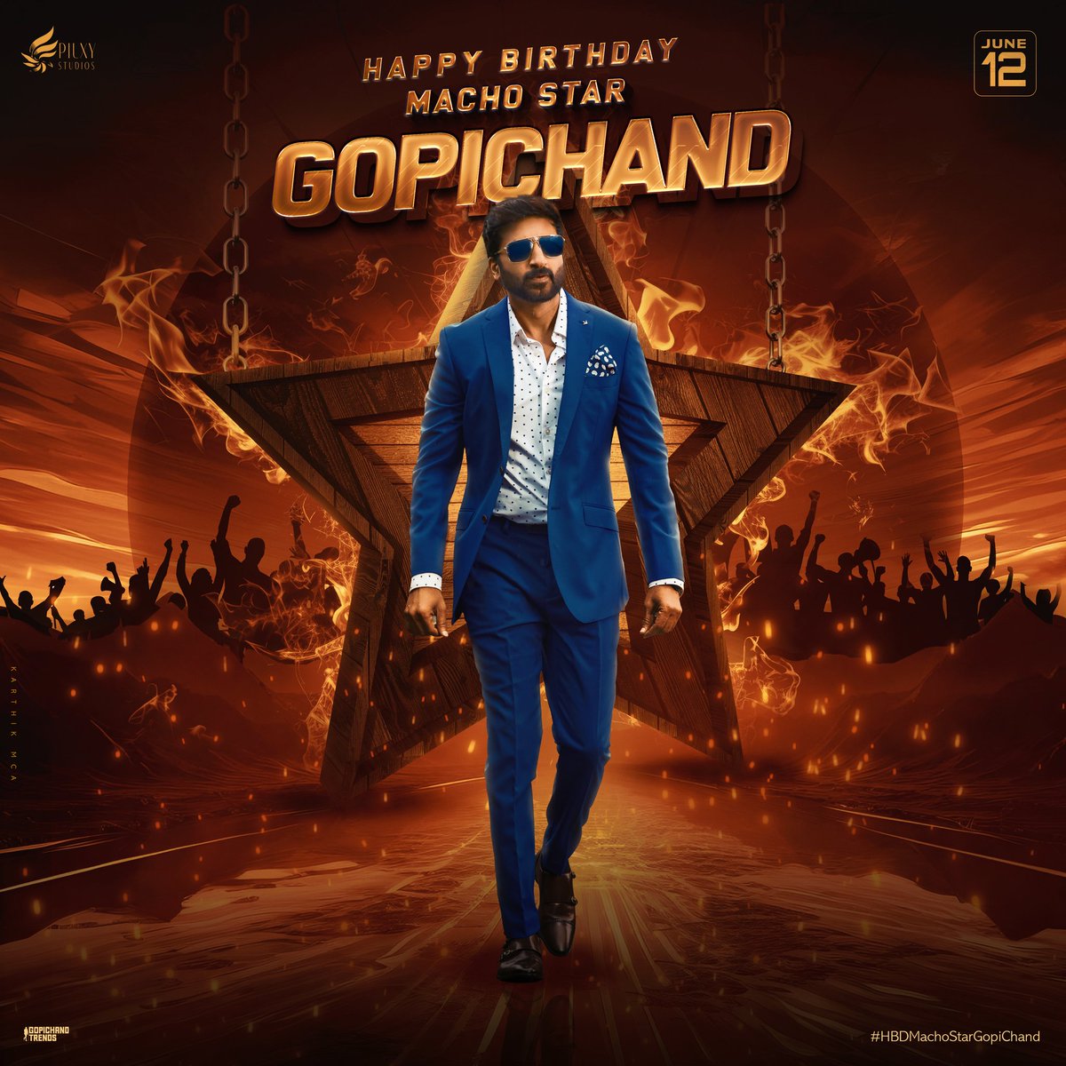 GA2Official's tweet image. Happy To Share the CDP to celebrate our Macho Star @YoursGopichand's Birthday! ❤️🔥
Advance birthday wishes to the Dynamic Hero. Wishing you a blockbuster year ahead! ✨
#HBDMachoStarGopichand 🎉