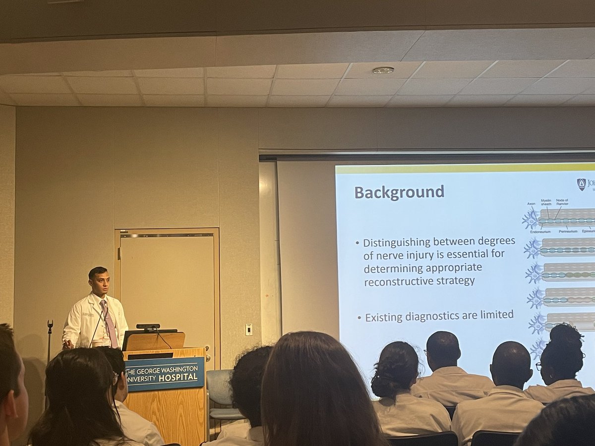 GWSurgery's tweet image. And closing out an impressive day is Dr. Mohammed Shahid @_ShahidMD presenting his 2nd year of research with @HopkinsPlastic on a novel photoacoustic imaging approach to detect nerve injuries. Tho we loved this talk, we love that you’re finally coming back more!! 🙌🏻🙌🏻 #plastics