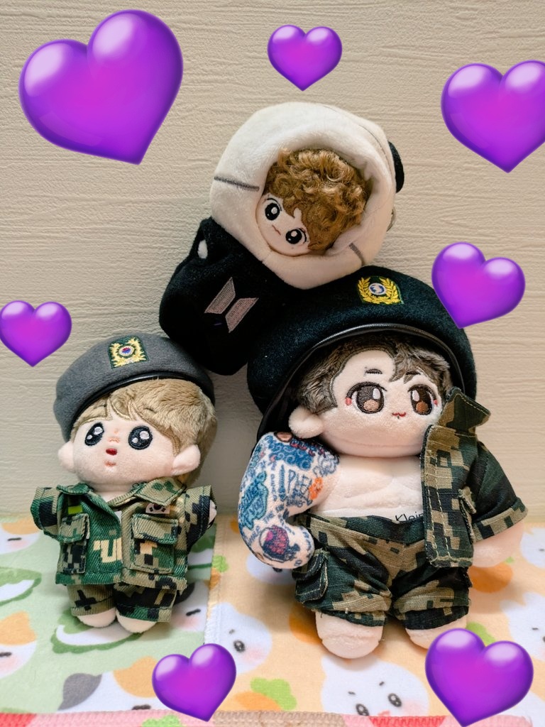 🐻💜おかえりなさーい🐥🐰💜💜

<a href="/BTS_twt/">방탄소년단</a> 
#전역