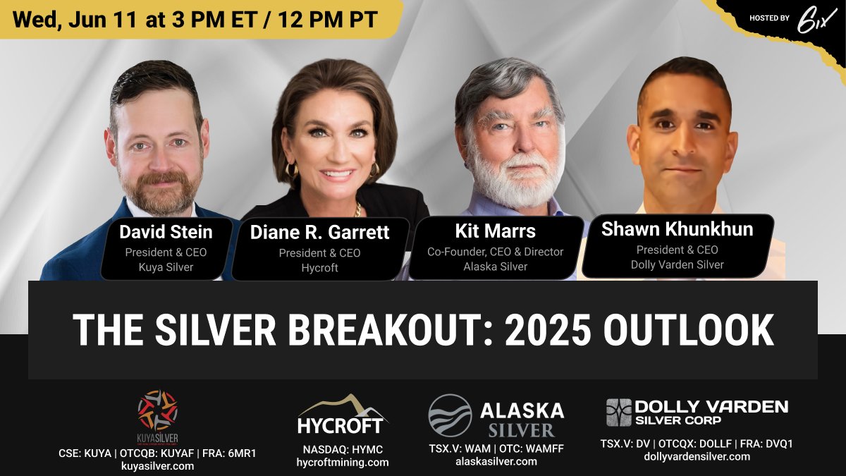 [WEBINAR] The Silver Breakout: 2025 Outlook

Join CEO David Stein TODAY at 3 PM ET / 12 PM PT as he takes part in a <a href="/6ix/">6ix</a> panel exploring what’s driving silver’s momentum and what this breakout could signal for 2025.

Register here: bit.ly/4kLMUnd

#Silver #Mining