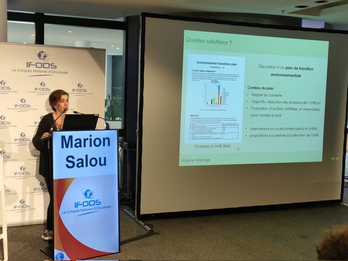 Marion Salou, Chargée de recherche à l'Institut Curie <a href="/InsermIDF/">Inserm Île-de-France</a> <a href="/institut_curie/">Institut Curie</a>
ouvre la session sur l'empreinte et éthique environnementale de la recherche en oncologie, passionnant 🤩