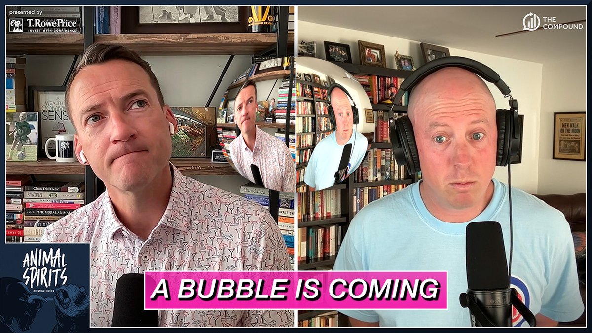 The Compound (@thecompoundnews) on Twitter photo A Bubble is Coming | Ep 416🎙️
<a href="/awealthofcs/">Ben Carlson</a> and <a href="/michaelbatnick/">Michael Batnick</a> discuss: the stock market bet of the century, the most interesting market environment ever, Europe is outperforming, the Fed should cut rates, how to invest in AI, crypto is Tradfi now, the most 1990s movie ever and A Bubble is Coming | Ep 416🎙️
<a href="/awealthofcs/">Ben Carlson</a> and <a href="/michaelbatnick/">Michael Batnick</a> discuss: the stock market bet of the century, the most interesting market environment ever, Europe is outperforming, the Fed should cut rates, how to invest in AI, crypto is Tradfi now, the most 1990s movie ever and