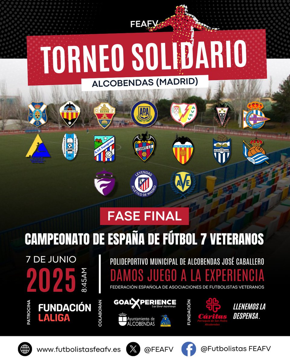 rvmveteranos's tweet photo. ⚽⚔ #TorneoSolidarioFEAFV | El pasado fin de semana nuestra Asociación realizó un buen papel en el Torneo Solidario de la Federación Española de Asociaciones de Futbolistas Veteranos #FEAFV – Campeonato de España🇪🇸 #futbol7 Veteranos en Alcobendas.

🤝 @FundacionLaLiga https://t.co/HDPAbwzgBD