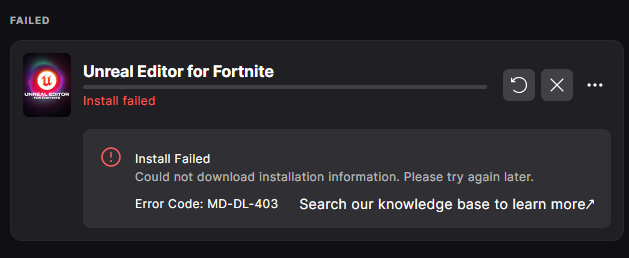 I cant open UEFN <a href="/FortniteStatus/">Fortnite Status</a> 
It says i have to update. I restarted my pc and it didn't do anything. Then i tried to verify, didn't work. Then i tried to reinstall and it's still saying this. help