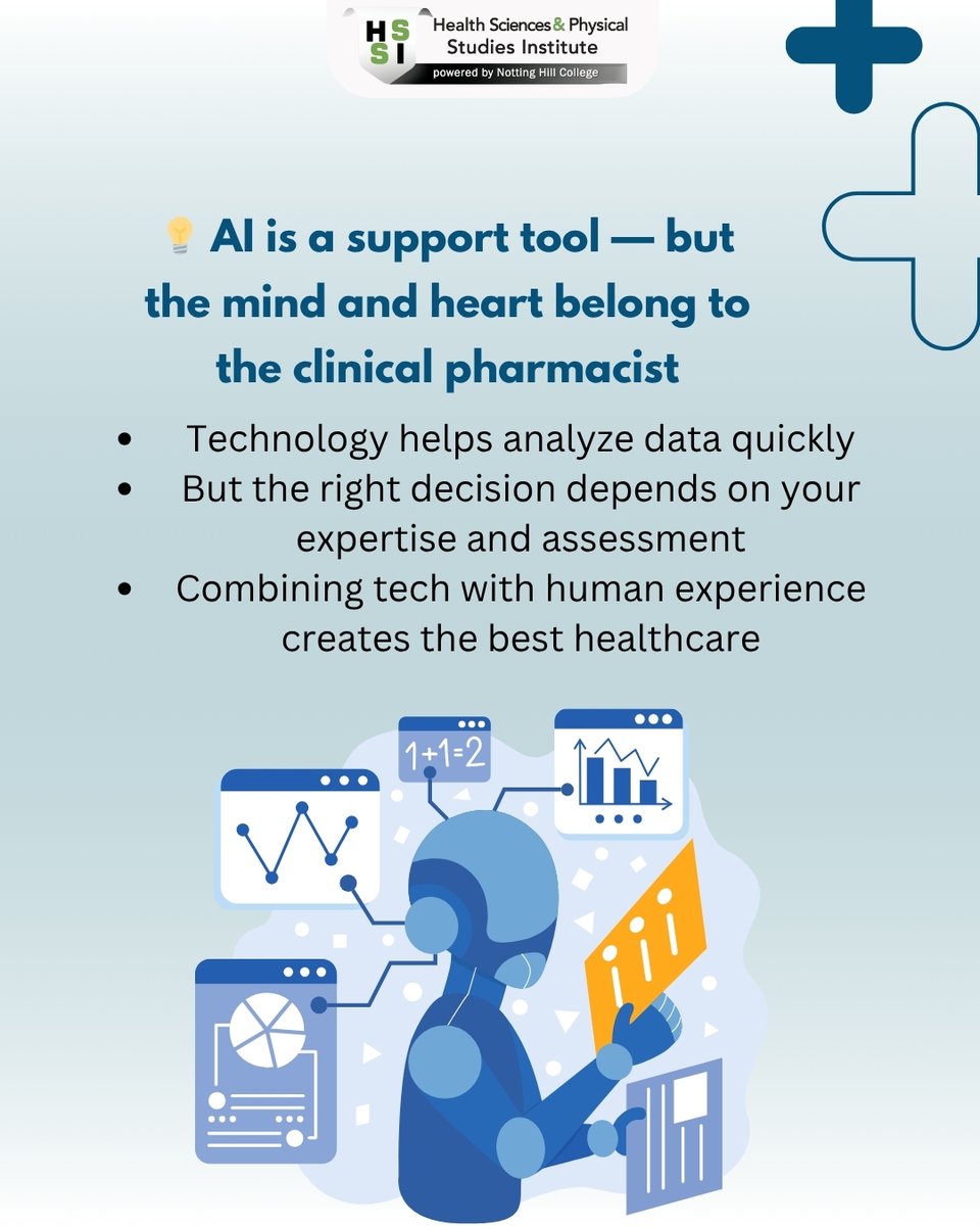 HSSIUK's tweet photo. 🩺 Pharmacist 360°: Beyond dispensing meds — you're a planner, monitor &amp; key team player.
💊 Ensure better outcomes.
🤝 Collaborate.
🤖 Use AI wisely.
✨ Upgrade your skills with the Clinical Pharmacy Diploma!
👇 Join now: [https://t.co/cfHjirOjsL] https://t.co/weihtm1sdR