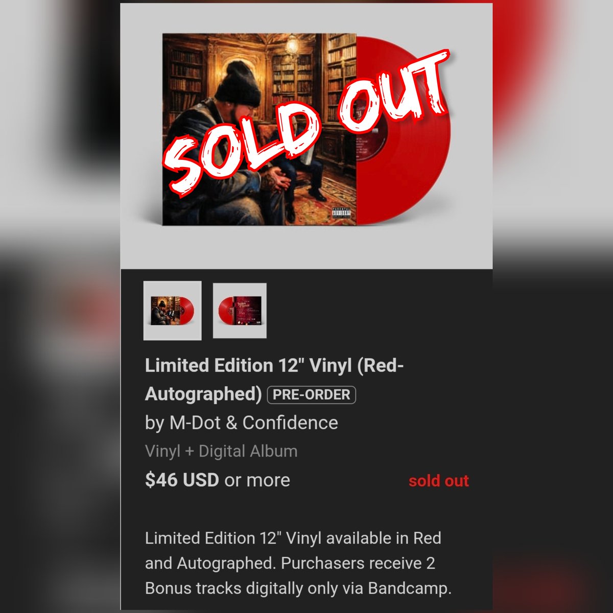 IG: @RevOfEMS (@revofems) on Twitter photo That @mdotboston x Confidence "Library Of Sound" (Autographed Red Vinyl) is SOLD OUT! Get your Autographed Black Vinyl before they're gone also!
m-dotboston.bandcamp.com/album/library-… That @mdotboston x Confidence "Library Of Sound" (Autographed Red Vinyl) is SOLD OUT! Get your Autographed Black Vinyl before they're gone also!
m-dotboston.bandcamp.com/album/library-…