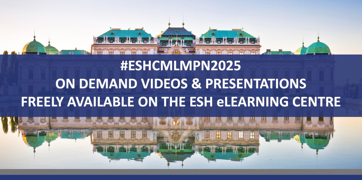ESH (Haematology) (@eshaematology) on Twitter photo 🔔 BREAKING NEWS!
#ESHCMLMPN2025: VIDEOS & PRESENTATIONS NOW AVAILABLE TO ALL FOR FREE ON #ESHELEARNING
Enjoy viewing ➡ bit.ly/3TkSYXC
4th How to Diagnose and Treat: CML/MPN
Chairs: <a href="/harrisoncn1/">Claire Harrison</a>, <a href="/AndreasHochhaus/">Andreas Hochhaus</a>, <a href="/mpdrc/">Ruben A. Mesa, MD</a> <a href="/mpdrc/">Ruben A. Mesa, MD</a>
#ESHCONFERENCES #MPNsm #CMLsm 🔔 BREAKING NEWS!
#ESHCMLMPN2025: VIDEOS & PRESENTATIONS NOW AVAILABLE TO ALL FOR FREE ON #ESHELEARNING
Enjoy viewing ➡ bit.ly/3TkSYXC
4th How to Diagnose and Treat: CML/MPN
Chairs: <a href="/harrisoncn1/">Claire Harrison</a>, <a href="/AndreasHochhaus/">Andreas Hochhaus</a>, <a href="/mpdrc/">Ruben A. Mesa, MD</a> <a href="/mpdrc/">Ruben A. Mesa, MD</a>
#ESHCONFERENCES #MPNsm #CMLsm