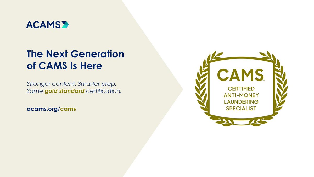It’s almost here! 

The enhanced CAMS program is available for pre-launch purchase with special pricing—more tools, flexibility, and global relevance for today’s financial crime landscape.

Study materials and full access in July 2025. Buy now: bit.ly/3KhWNJk