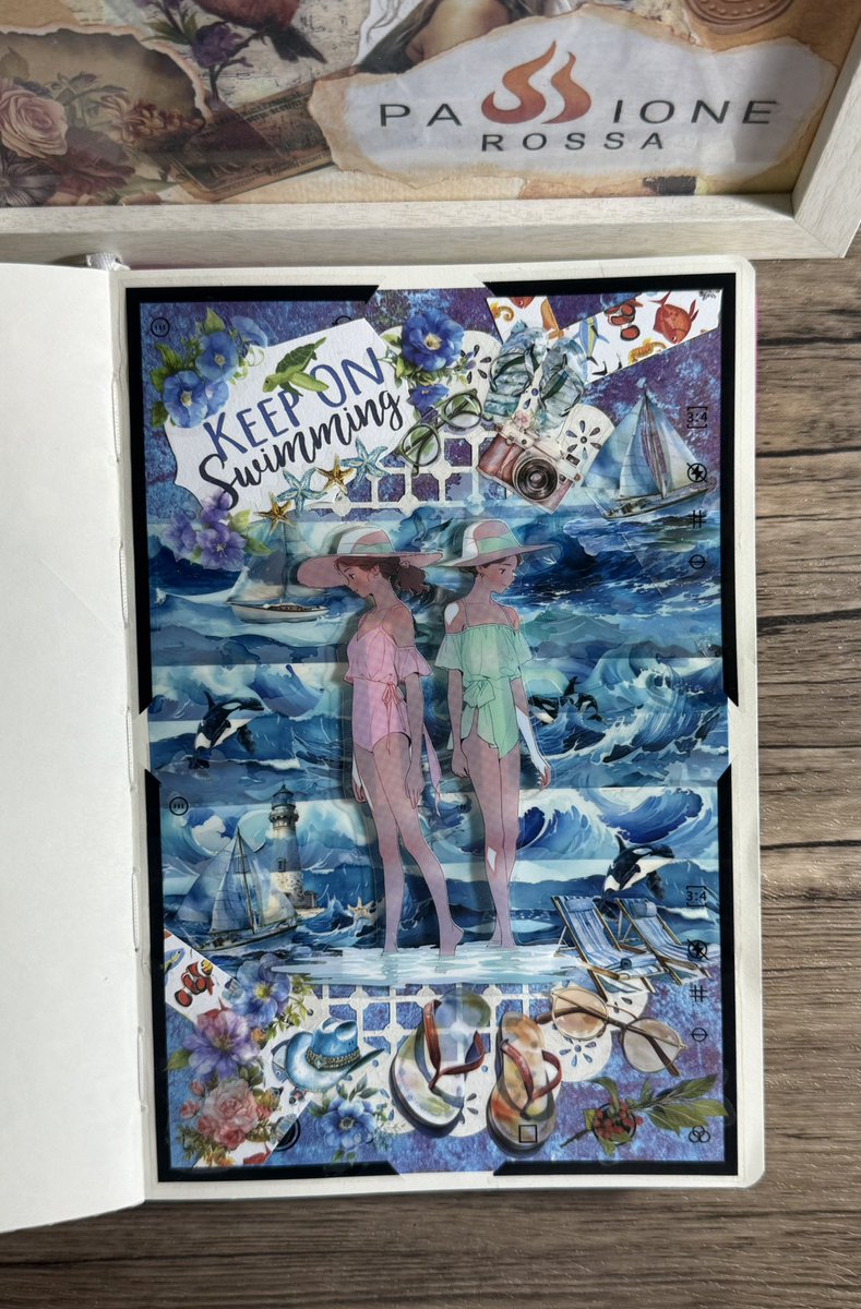 passionejournal's tweet image. Which version do you prefer: the first or the second?

#ScrapbookInspiration #BeachTheme #ScrapbookSpread #ScrapbookingCommunity #KeepOnSwimming #StationeryAddict #CreativeJournaling #PapercraftMagic #ScrapbookLove #PassioneRossaScrapbook #CraftingJoy #HandmadeMoments #OceanVibes