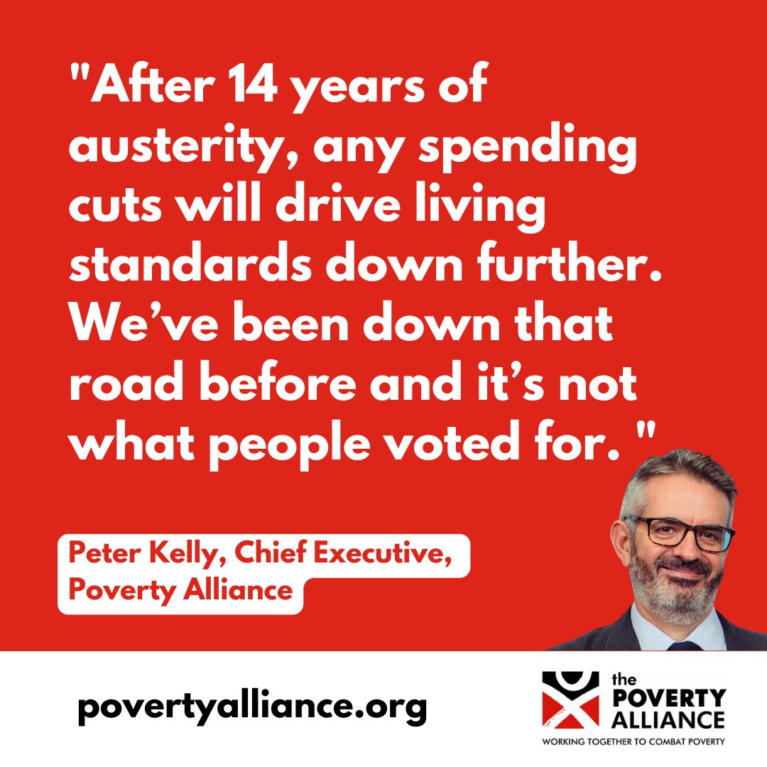 Our chief executive Peter Kelly on the #SpendingReview "We’d like to see the Government take a different road at the next budget... and look seriously at the tax options being put forward by Tax Justice Scotland and our UK counterparts." 
povertyalliance.org/news-spending-…