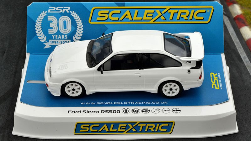A bit later than originally planned but now available... #scalextric Ford Sierra RS500 White - PSR 30th Anniversary. Limited and Numbered Edition of only 125 units. Ref: C4505PW is available to buy at pendleslotracing.co.uk