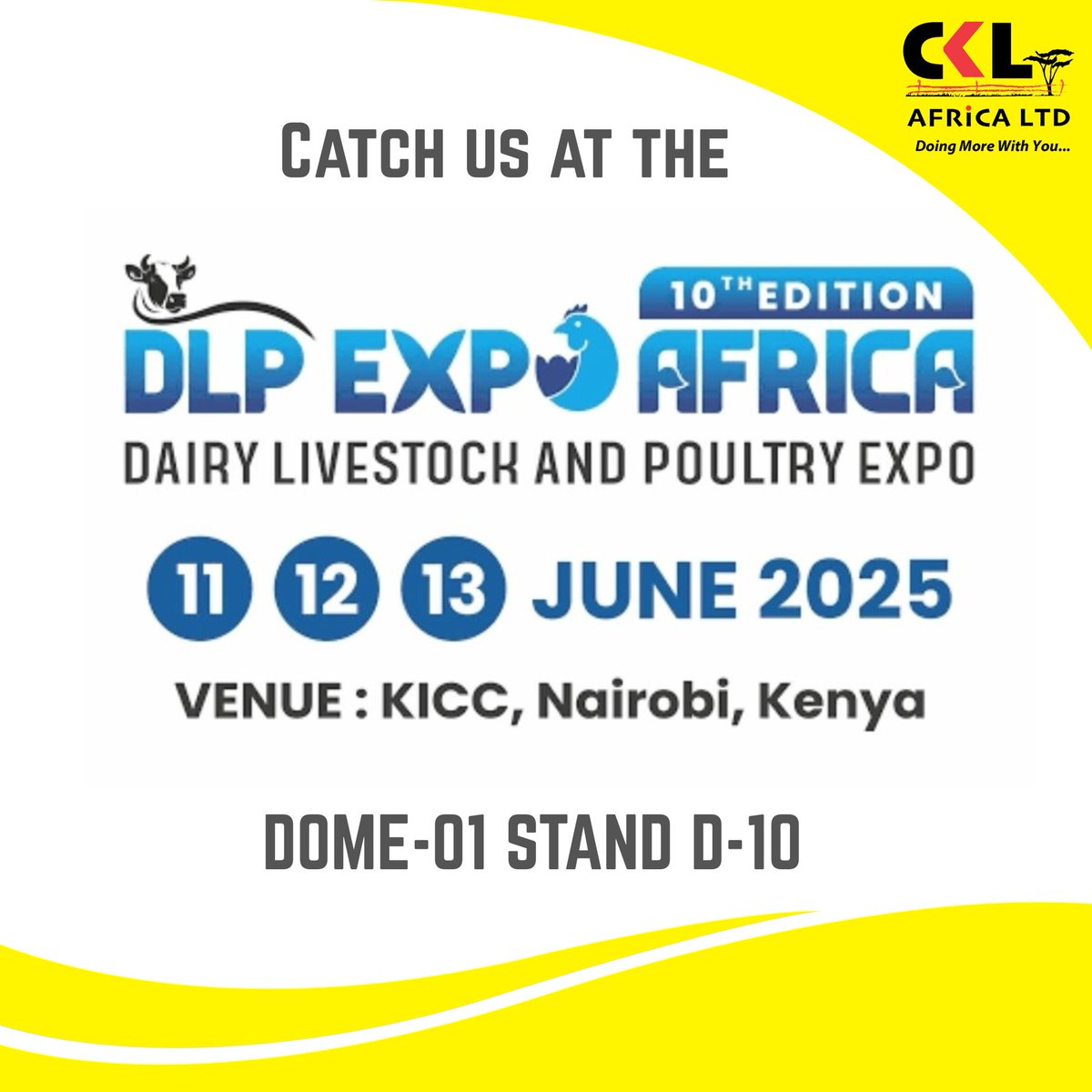We’re bringing the energy to the DLP Expo 2025! Whether you're into dairy, livestock, poultry, crop protection, or high-quality seeds , we’ve got innovative solutions designed just for you! Come connect with our team and lets talk farming #DLPAfrica2025 #doingmorewithyou