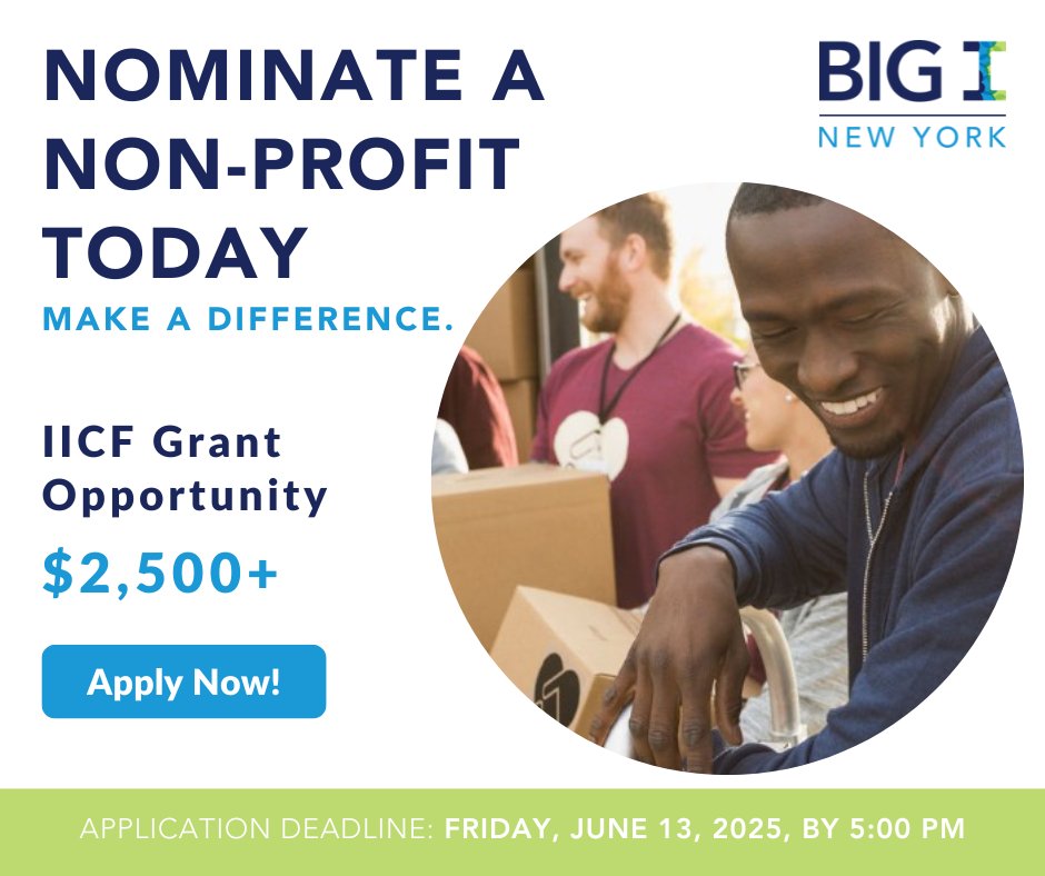 Nominate a nonprofit you believe in. 💙⁠
The IICF Community Grants program is accepting applications now through June 13—help bring funding to the causes that matter most.⁠
⁠
🕐 Deadline: June 13⁠
🔗 Apply here: biginy.org/newsfeed/Lists…⁠
#IICFGrant #BigINY #InsuranceCares