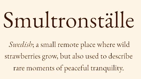 A word to cherish...