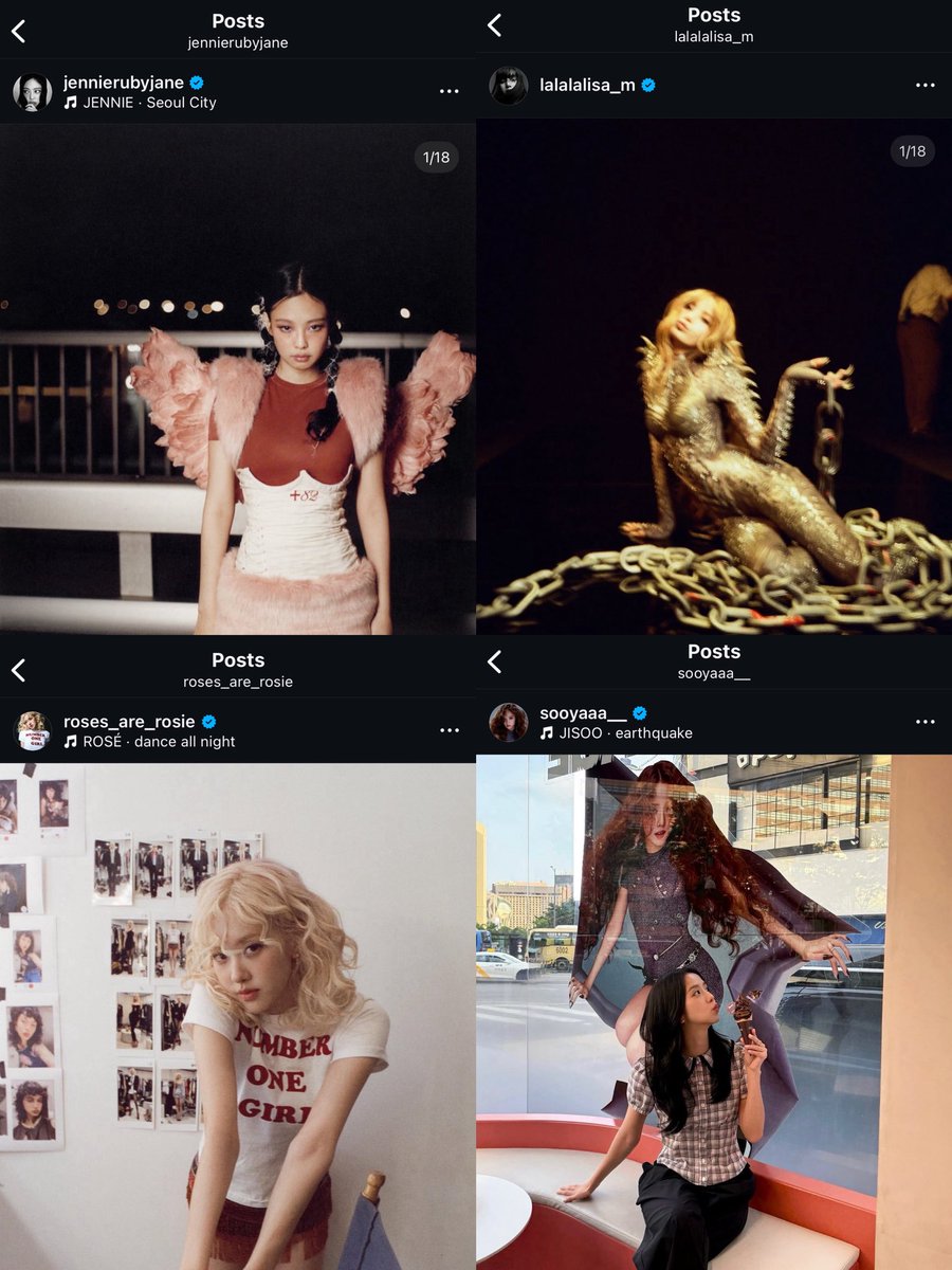 the girls' last post being the solo eras before blackpink's comeback. 🖤🩷