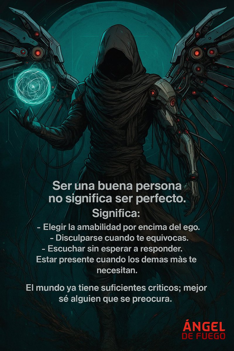 Angelusignis11's tweet photo. Ser una buena persona no significa ser perfecto.

Significa:
- Elegir la amabilidad por encima del ego.
- Disculparse cuando te equivocas.
- Escuchar sin esperar a responder.
- Estar presente cuando los demás más te necesitan.

El mundo ya tiene suficientes críticos. https://t.co/MXOy6vP8jb