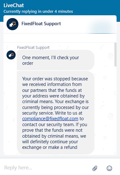 Wtf is this ? <a href="/FixedFloat/">FixedFloat⚡️</a> ????

I made an exchange request from Bnb to Btc on your platform of 1.52669939 BNB to 0.00926188 BTC to my receiving address 3DfoTJZV4xhkL5fjn2UUGvMQ3tiQ7qTwdN.
I made the deposit of BNB from the defi.app platform withdrawal. Your system
