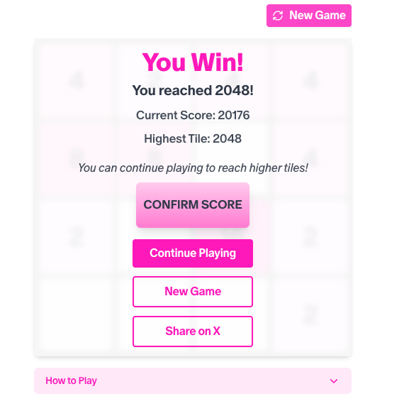 I just won 2048 with a score of 20176 points and reached a 2048 tile on the <a href="/SuccinctLabs/">Succinct</a> testnet! 

这个游戏有什么比较好的技巧吗？    #SuccinctStars