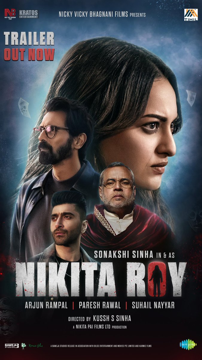 Sonakshi Sinha and Paresh Rawal starrer #NikitaRoy trailer out now! The film is all set to hit cinemas on 27 June 2025.

Link: youtube.com/watch?v=MVqhVz…

Also starring #ArjunRampal and #SuhailNayyar in lead roles.

Directed by #KusshSSinha 
Produced under the banner of Nicky Vicky
