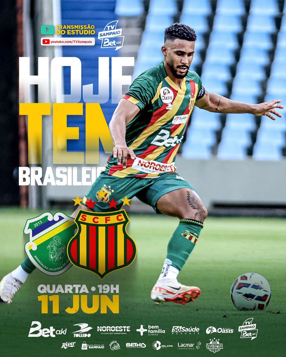 🇧🇴HOJE TEM O SAMPAIO EM CAMPO!!🟢🟡🔴

⚔️ O Sampaio Corrêa enfrenta o Altos, às 19h, no Estádio Lindolfo Monteiro, pela 8ª rodada da Série D. 

📺 Narração ao vivo pela TV Sampaio BETAki. 

#SampaioCorrea #BoliviaQuerida #SerieD