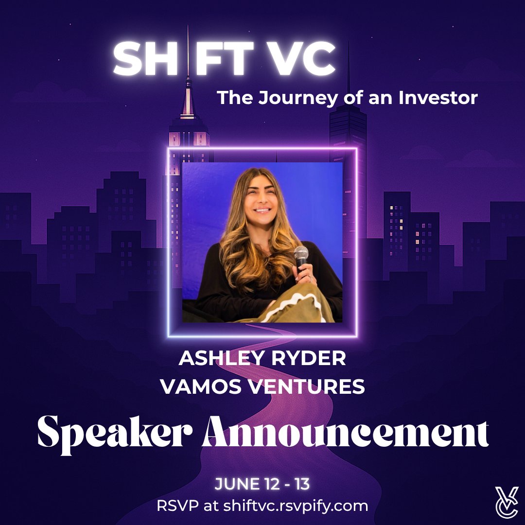 VcUnleashed's tweet image. Panelist Reveal: Ashley Ryder, Partner at @VamosVentures . She started her career at Morgan Stanley in Capital Markets and moved into strategic roles later.
Join us at Shift VC to hear her insights on Navigating the Partner Track panel !