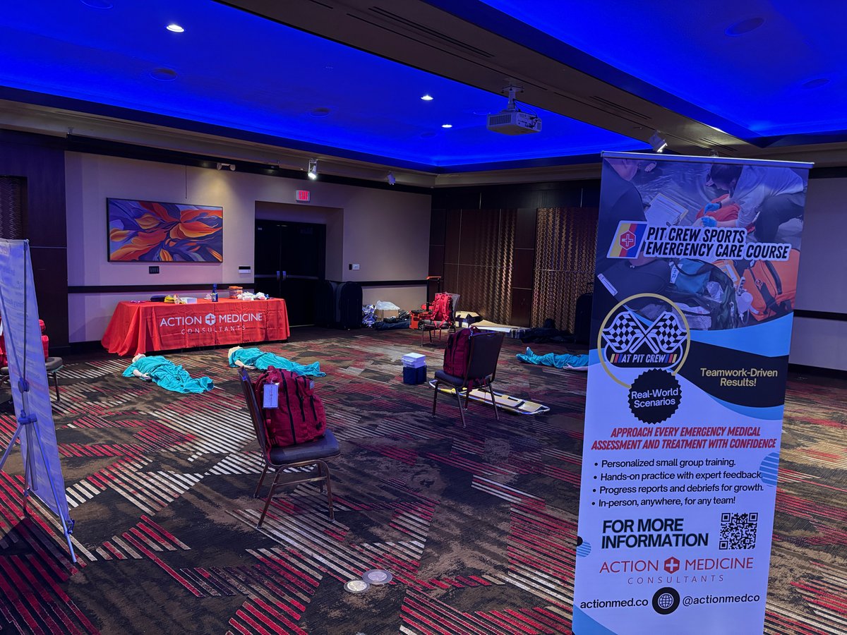 ActionMedCo's tweet image. It’s #PitCrewSportsEmergencyCare day at the @Mississippi Athletic Trainers' Association in Biloxi!
Getting revved up for em care skills and scenario training!