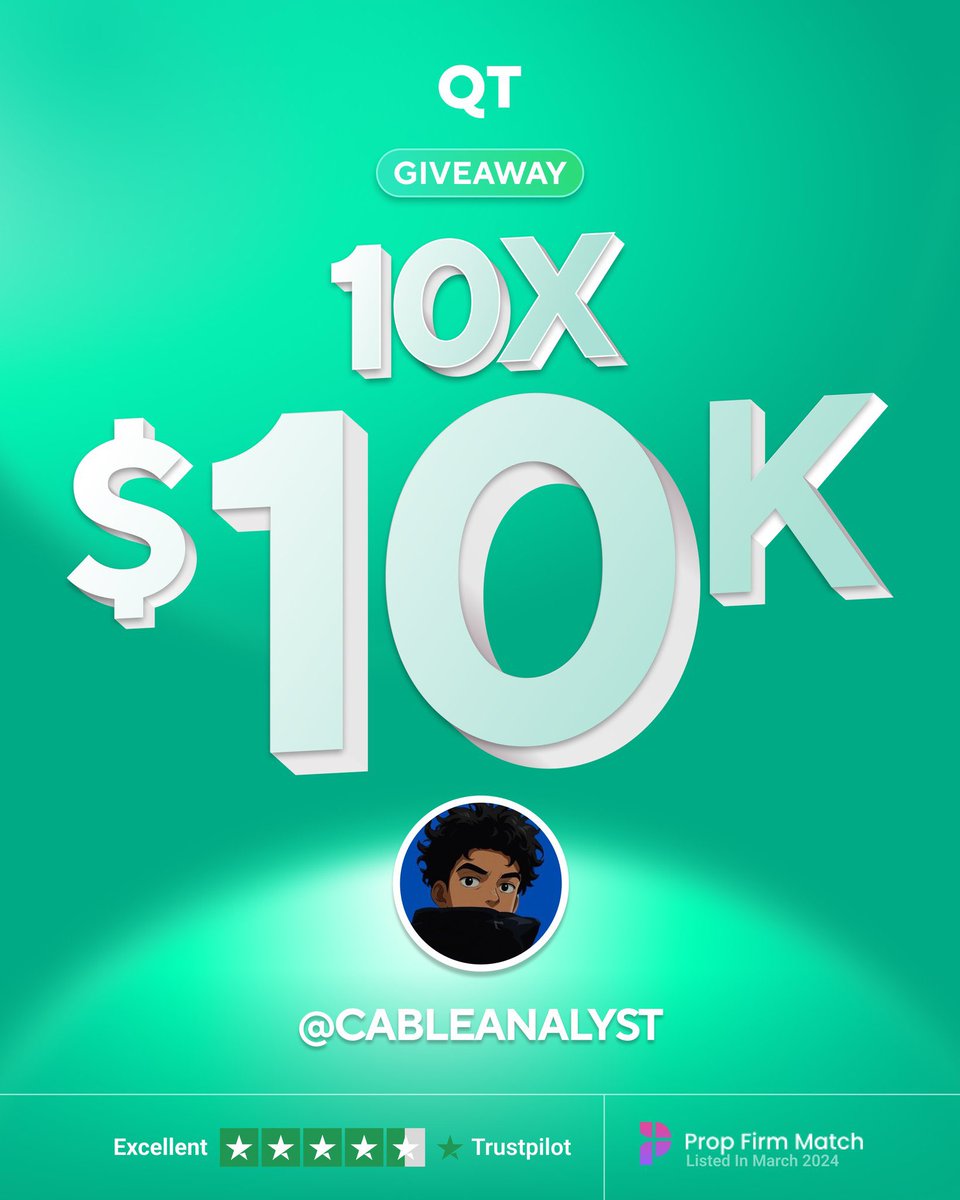 cableanalyst's tweet image. Stand a chance a chance to win $10K prop account giveaway

➡️ Follow @CableAnalyst &amp;amp; @QuantTekel 

➡️ Like, comment &amp;amp; Tag 3 friends 

➡️ Make sure to register your email via the link ➞  quanttekel.com/ref/2740/

Winners to be announced in 7 days time.