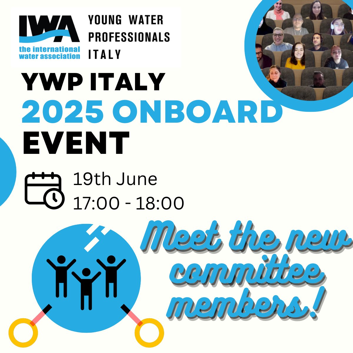 📢 𝗦𝗔𝗩𝗘 𝗧𝗛𝗘 𝗗𝗔𝗧𝗘
🌊 Young Professionals in the #Watersector!

#YWPIT is hosting an onboarding session to introduce our new Committee &amp; show how you can get involved.

🗓️ Thurs, 19 June | 17:00 CEST (Online)
💬 Join us &amp; connect with the community!