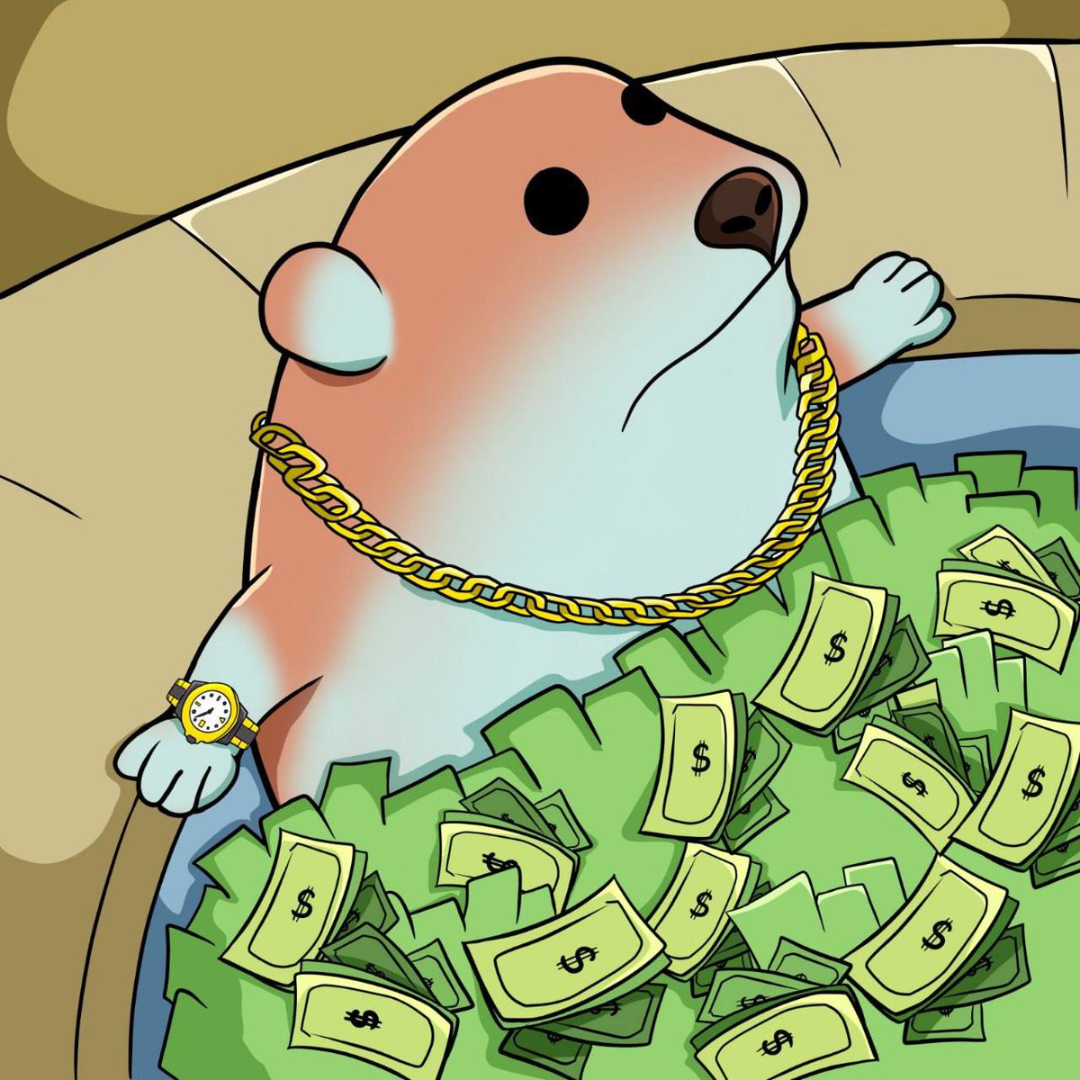 nomnom_solana's tweet photo. nomnom getting ready for his birthday like...

Pool of cash ✅
Ice on wrist ✅
Gold chain ✅

Only thing missing = your bags.

8 days left until the feast begins. 🍽️🎉
$nomnom https://t.co/g4n90ZZukZ