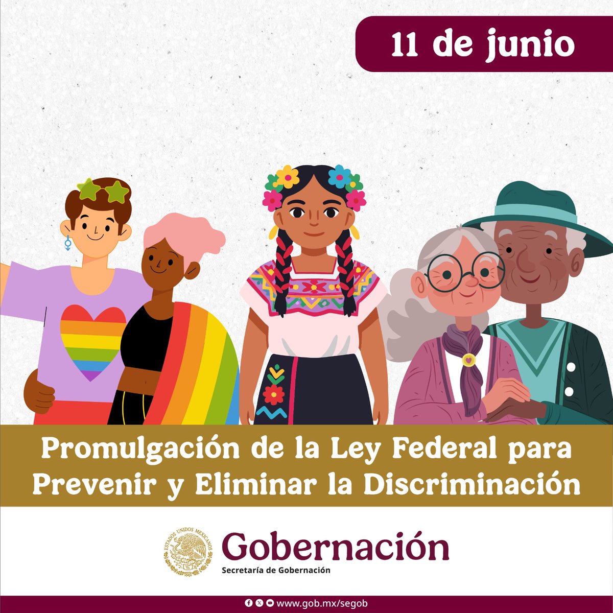 El 11 de junio de 2003 se promulgó la Ley Federal para Prevenir y Eliminar la Discriminación, el objetivo es garantizar la inclusión de las personas, sin importar su origen étnico, género, edad, condición social, religión, preferencias sexuales,  discapacidad u otra condición.