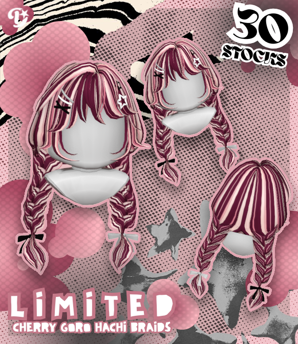 DramfionRBX's tweet photo. FREE HAIR | Cherry Goro Hachi Braids 🍒🌸

🪭 To be able to join:
1) Like &amp; Retweet
2) Join Group @ dramfii
3) Comment down 3 of your favorite UGC Items created by dramfion

10 WINNERS WILL BE CHOSEN FROM THIS POST
#ROBLOX #RobloxUGC #RobloxDev #robloxart https://t.co/rkJKNbrwxG
