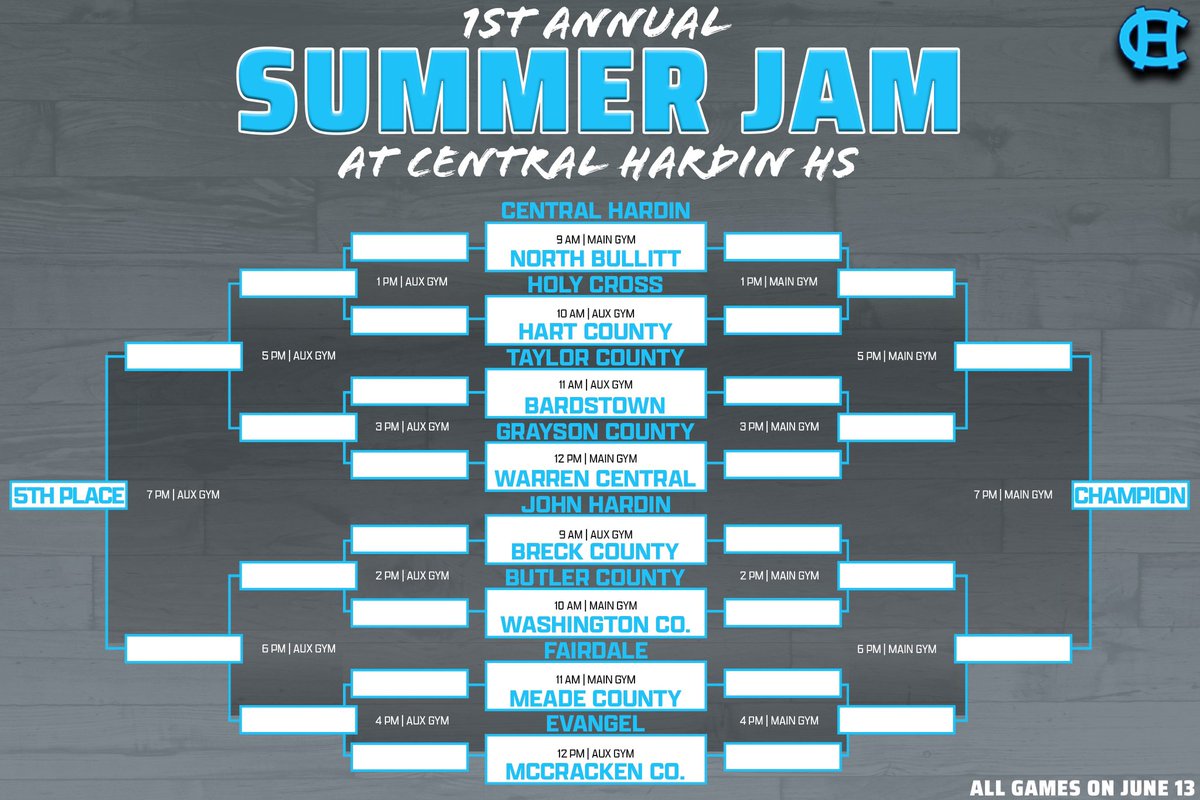 THIS FRIDAY @ CENTRAL HARDIN HIGH SCHOOL‼️

1st Annual Summer Jam at <a href="/CHHSMBB/">Central Hardin Basketball</a> 

 📅 June 13th
🍱 Hospitality Room 
🏆 Champion &amp; Consolation Bracket 
 🎥  <a href="/Filmedbyda54951/">Filmedbydarriustv</a> 

<a href="/JosephDecker23/">Joseph Decker</a> will be in the building with <a href="/NextUpRecruits/">NextUpRecruits</a> 

#SUMMERJAM