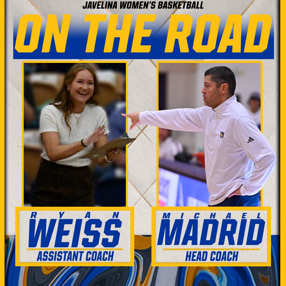 Javelina Womenโs Basketball ๐๐ (@javelina_wbb) on Twitter photo Coach Madrid and Coach Weiss are headed to the <a href="/Tabchoops/">๐๐ผ๐ฝ๐พ๐๐</a> Girls Showcase in Bryan, TX June 12-14!
โฌ๏ธโฌ๏ธ Recruits, drop your schedule below! โฌ๏ธโฌ๏ธ
#javCOURAGE Coach Madrid and Coach Weiss are headed to the <a href="/Tabchoops/">๐๐ผ๐ฝ๐พ๐๐</a> Girls Showcase in Bryan, TX June 12-14!
โฌ๏ธโฌ๏ธ Recruits, drop your schedule below! โฌ๏ธโฌ๏ธ
#javCOURAGE
