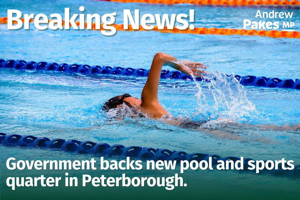 andrewpakes_'s tweet photo. Breaking News: Labour Government gives backing to new pool in Peterborough. 

Great to see new Sports Quarter around ARU Peterborough named in today’s Spending Review. 

Huge opportunity for the city. Now we need to get on and submit the business case. https://t.co/0Vg1oj9pgX